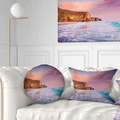 Designart 'Beautiful Paradise Sunset' Seascape Throw Pillow