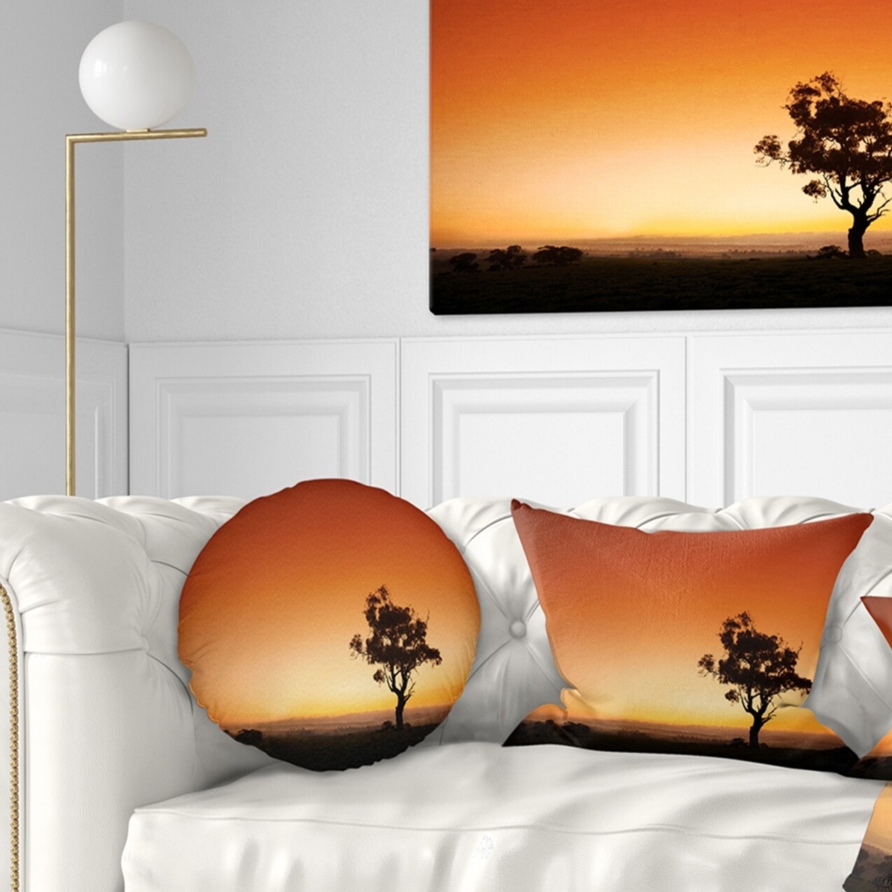 Designart 'Lonely Tree Holding the Moon' Landscape Printed Throw Pillow -  Bed Bath & Beyond - 20947161