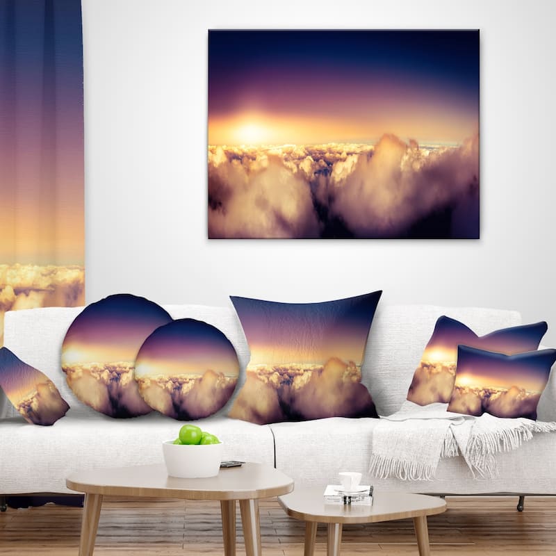 Designart 'blue Sky Over Clouds Panorama' Landscape Printed Throw 