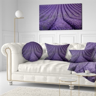 Designart 'Blooming Lavender Flower Texture' Landscape Printed Throw ...