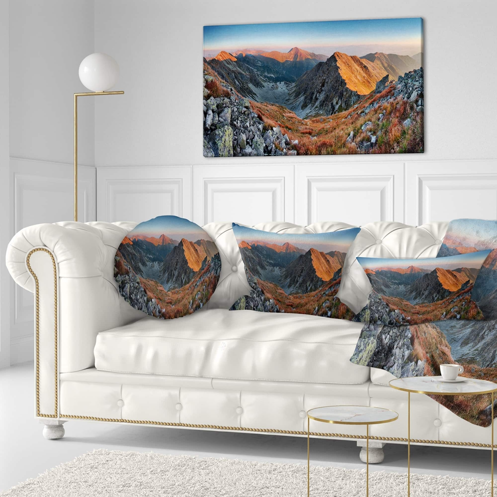 Designart 'Rocky Slovakia Mountains' Landscape Printed Throw Pillow ...