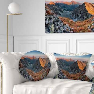 Designart 'Rocky Slovakia Mountains' Landscape Printed Throw Pillow