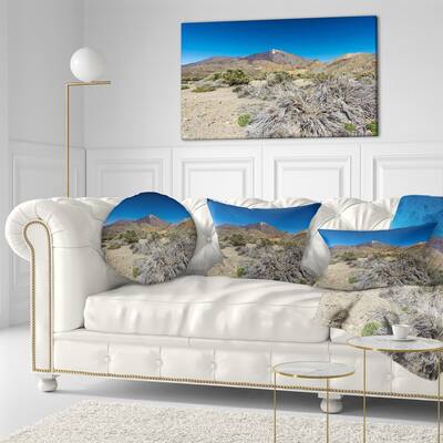 Designart 'Caldera of the Volcano Teide' Contemporary Landscape Printed Throw Pillow