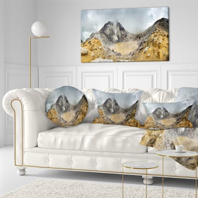 Designart 'Volcano Panorama with Dramatic Sky' Landscape Printed Throw Pillow