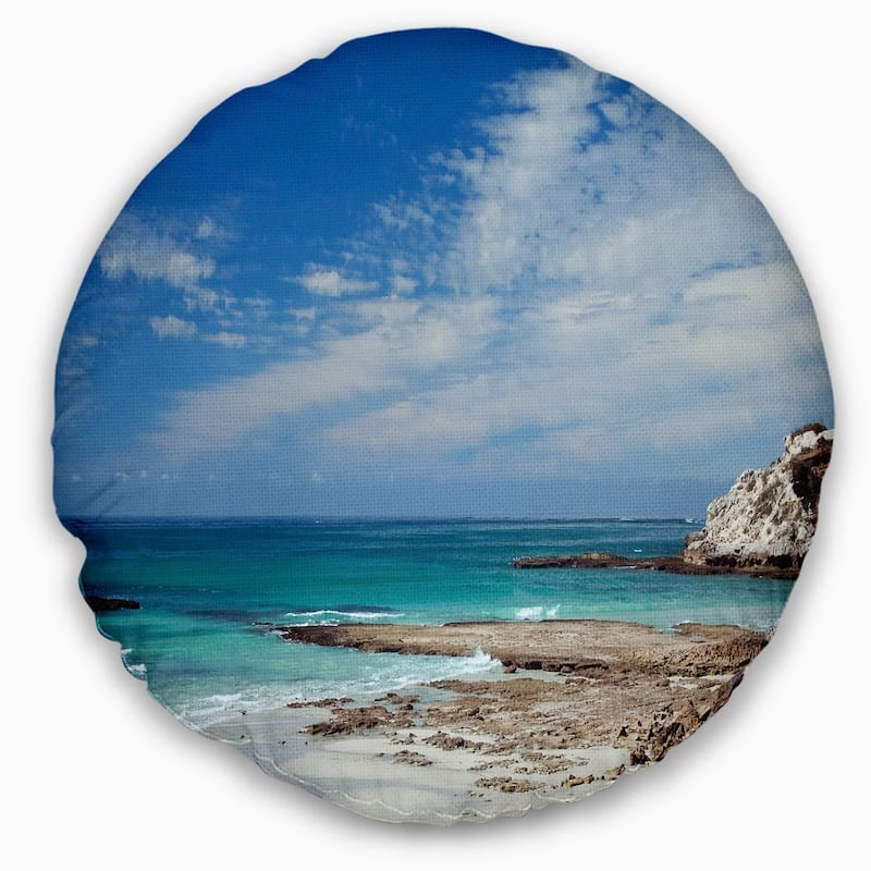 Designart 'Rocky Coast Panoramic View' Seashore Throw Pillow