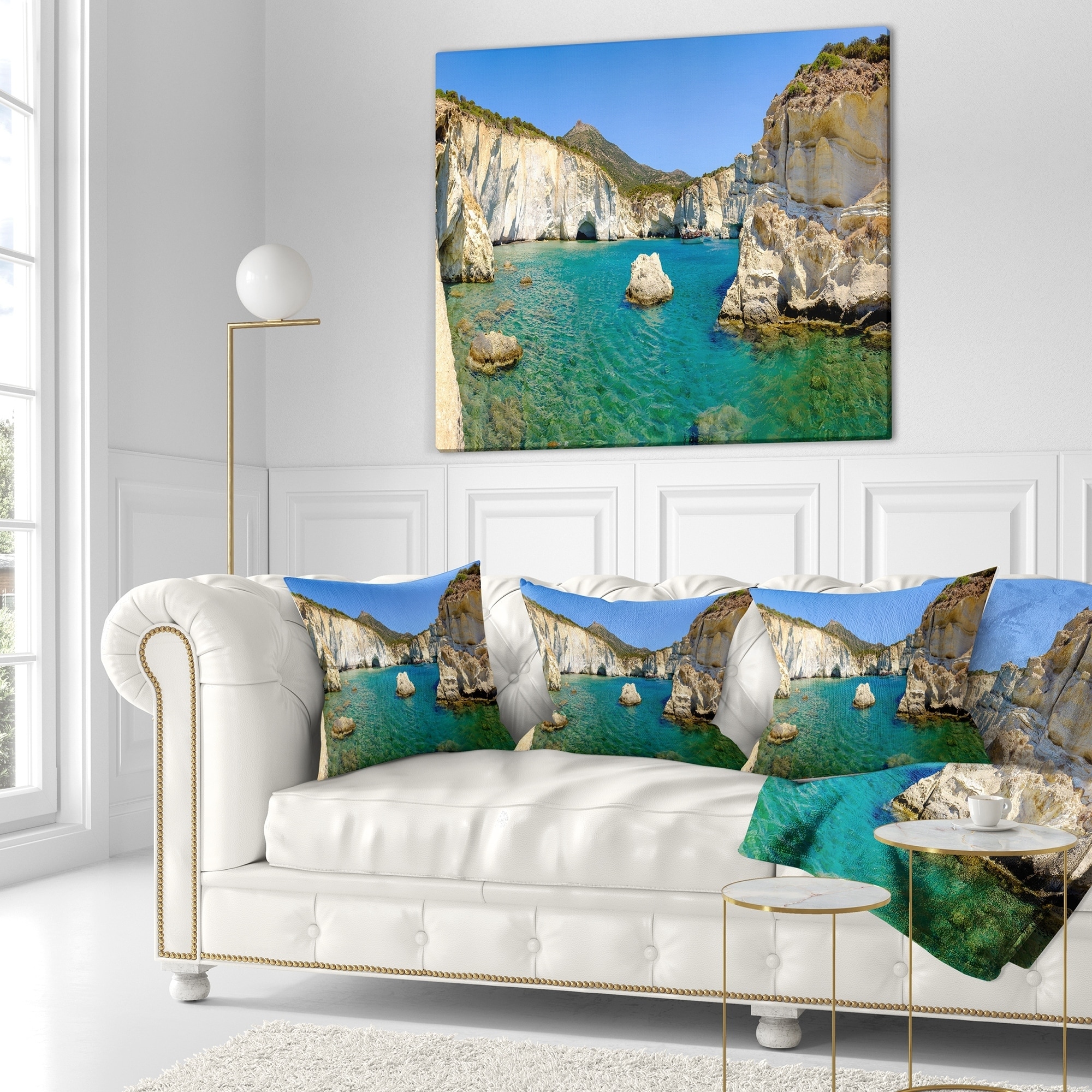 Designart 'Turquoise Water Beach Panorama' Seashore Throw