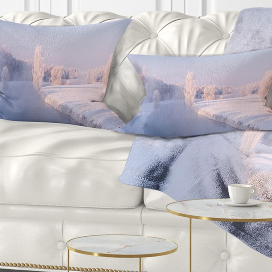 Designart 'Christmas Winter Happy Scene' Landscape Printed Throw Pillow -  Bed Bath & Beyond - 20890854