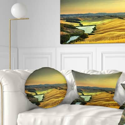 Designart 'Rural Landscape Italy Panorama' Landscape Wall Throw Pillow