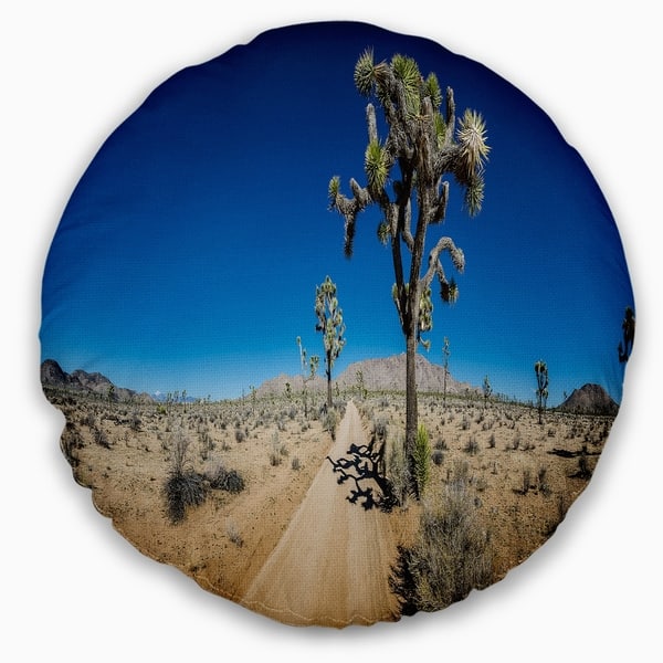 Designart Sandy Desert Road Panorama Landscape Wall Throw Pillow On Sale Overstock 20944731