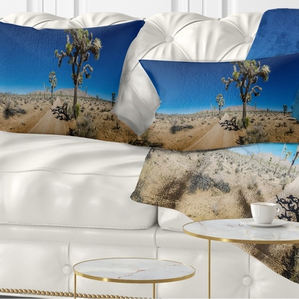 x 18 in in Sofa Throw Pillow 18 in Insert Printed On Both Side Designart CU11415-18-18 Sandy Desert Road Panorama Landscape Wall Cushion Cover for Living Room