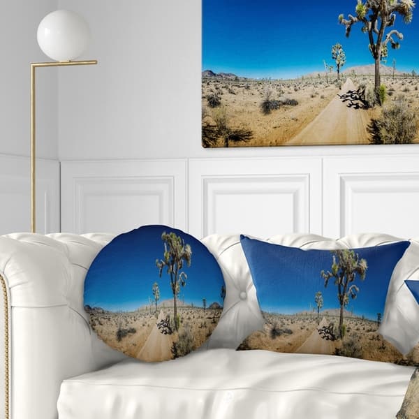 Designart Sandy Desert Road Panorama Landscape Wall Throw Pillow On Sale Overstock 20944731