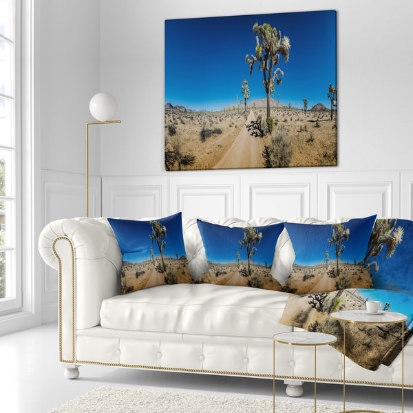 x 18 in in Sofa Throw Pillow 18 in Insert Printed On Both Side Designart CU11415-18-18 Sandy Desert Road Panorama Landscape Wall Cushion Cover for Living Room