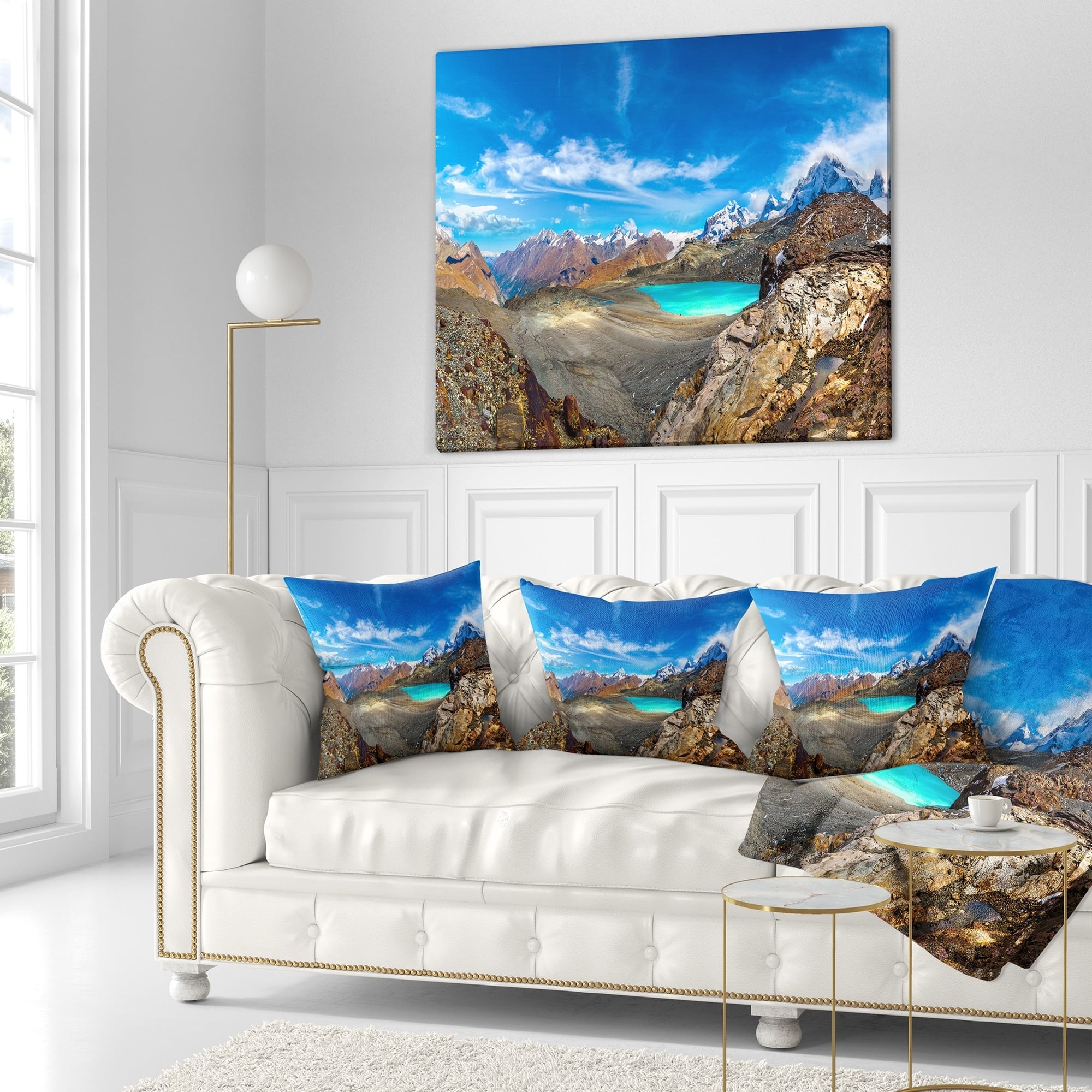 Designart 'Alps Mountains in Swiss Panorama' Seashore Throw Pillow ...