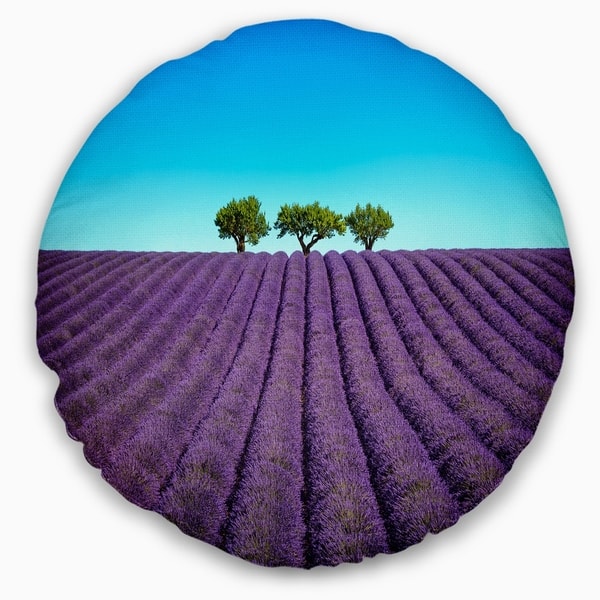 Designart Lavender Flowers And Uphill Green Trees Landscape Wall Throw Pillow On Sale Overstock 20944803