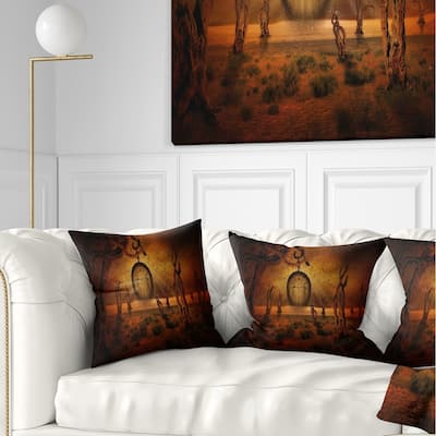 Designart 'End of Time' Abstract Throw Pillow