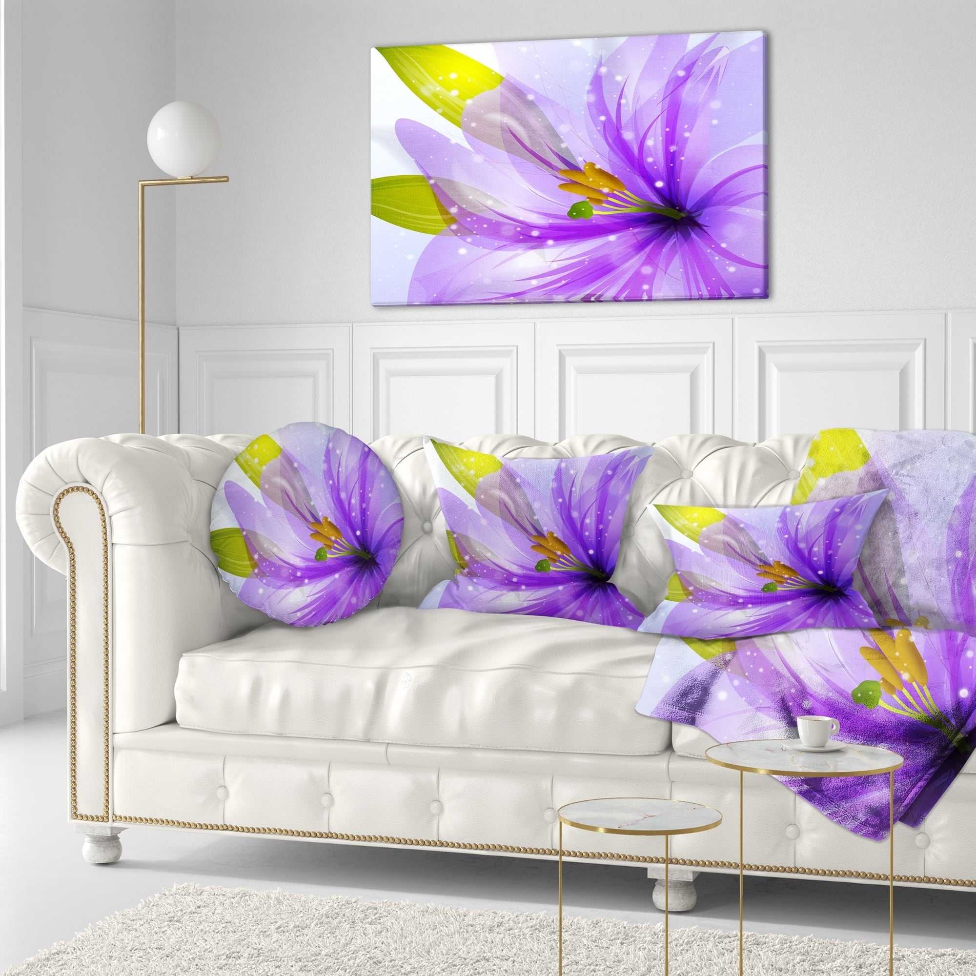Designart 'Glowing Lily Flower' Floral Throw Pillow - On Sale - Bed ...