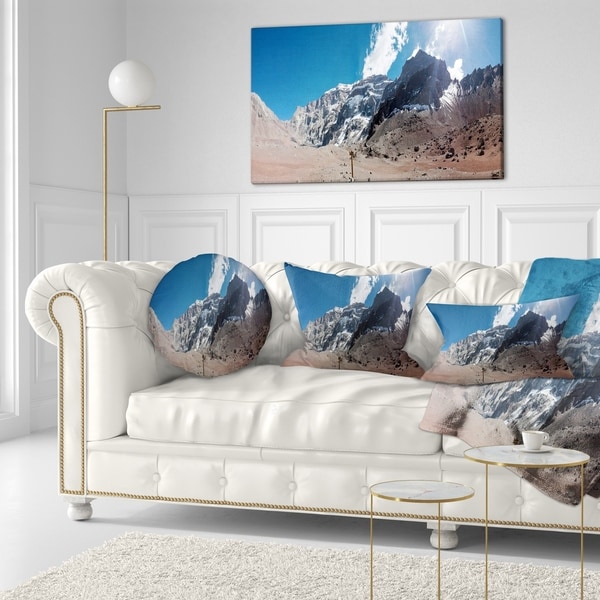 Designart 'Trekking to Plaza Francia Panorama' Landscape Printed Throw Pillow