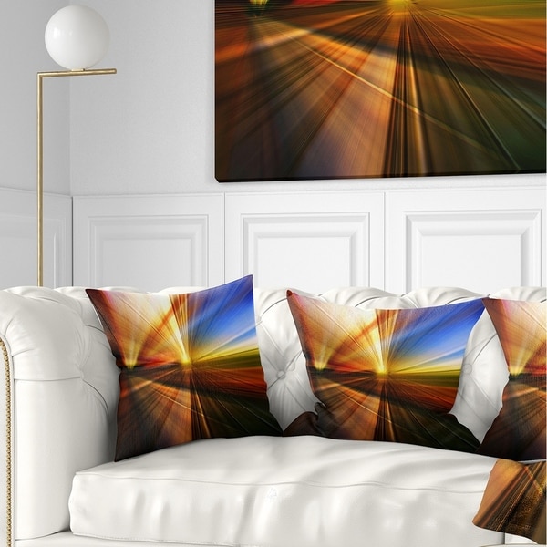 Designart 'Rays of Speed Reflection' Abstract Throw Pillow