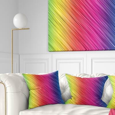 Designart 'Multi Color Neon Glowing Lines' Abstract Throw Pillow