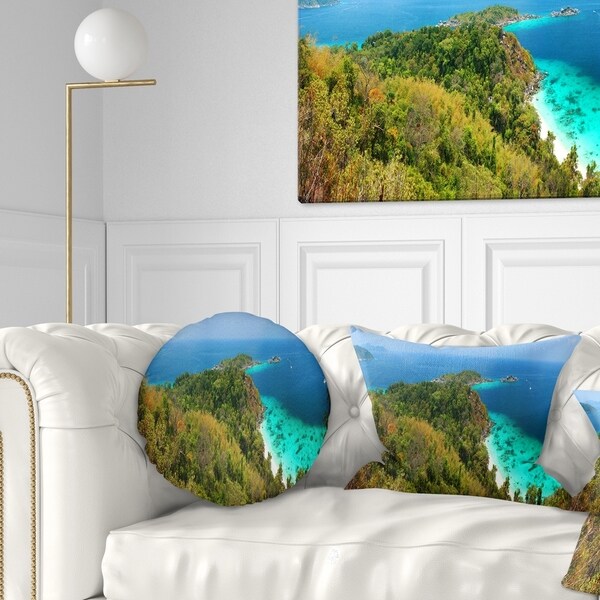 Designart 'Similan Islands Paradise Bay' Modern Seascape Throw Pillow
