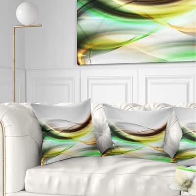 Designart 'Abstract Green Yellow Waves' Abstract Throw Pillow