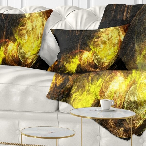 Designart 'Colored Smoke Golden' Abstract Throw Pillow