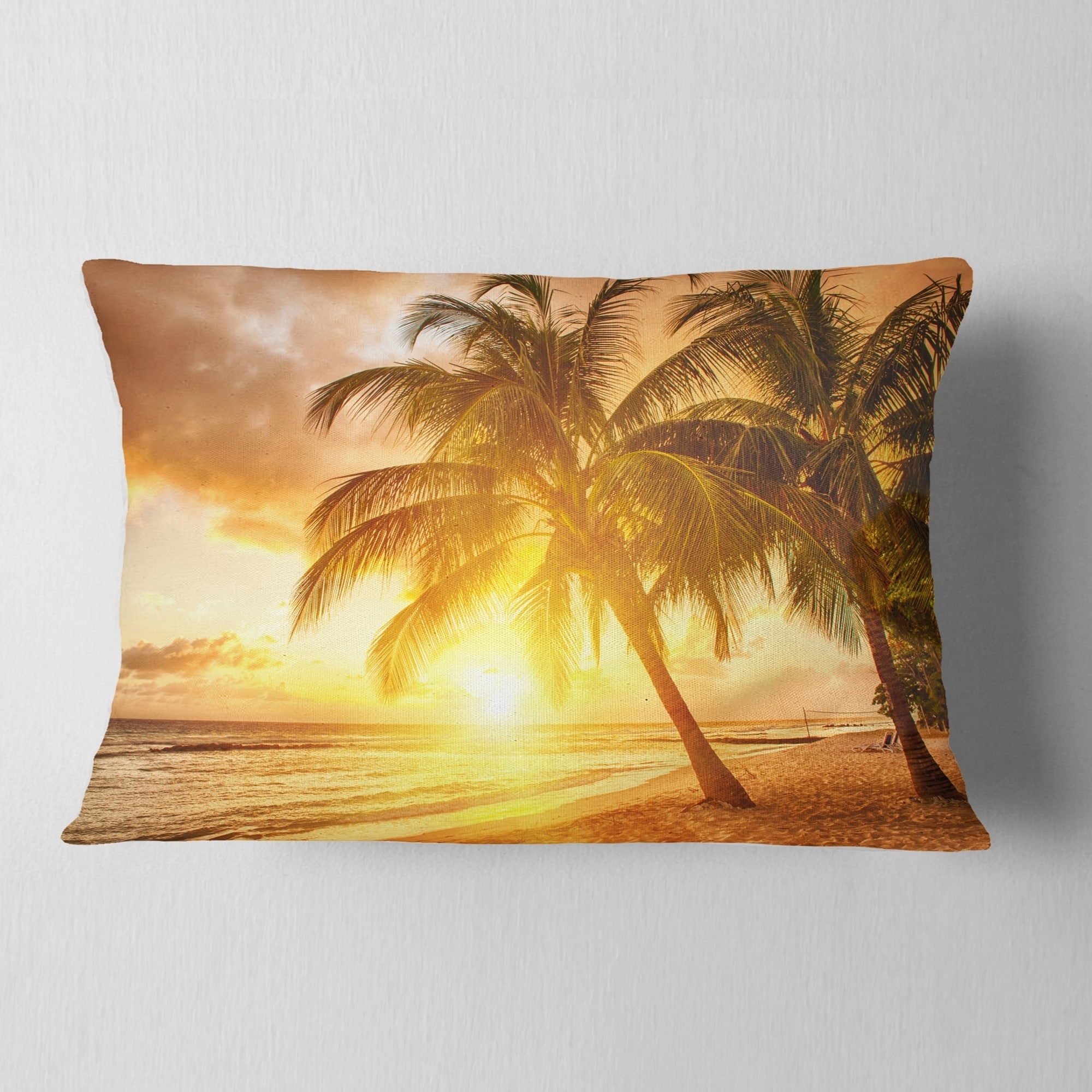Sofa Throw Pillow 16 Insert Printed On Both Side Designart CU11449-16-16-C Waters and Blue Sky Sunset Modern Seascape Round Cushion Cover for Living Room 