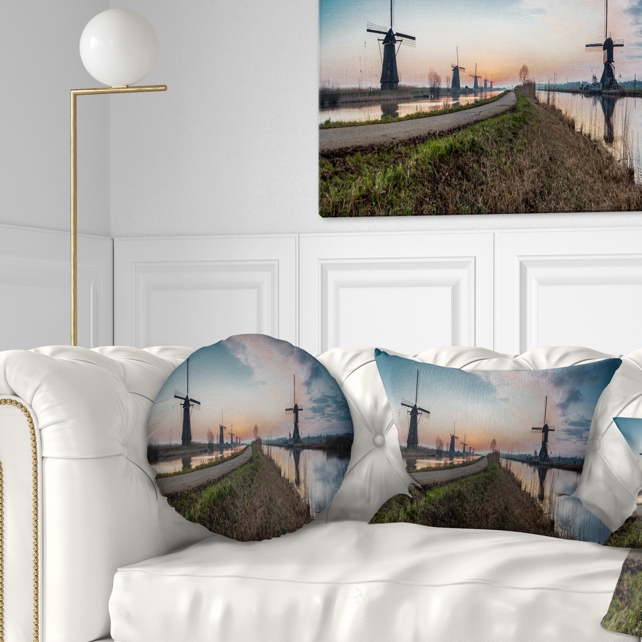 Designart Kinderijk Holland Panorama Landscape Printed Throw Pillow On Sale Overstock 20945156