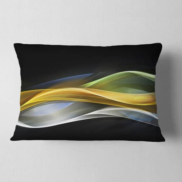 Designart 'Metallic Fabric Pattern' Abstract Throw Pillow - Rectangle - 12 in. x 20 in. - Medium