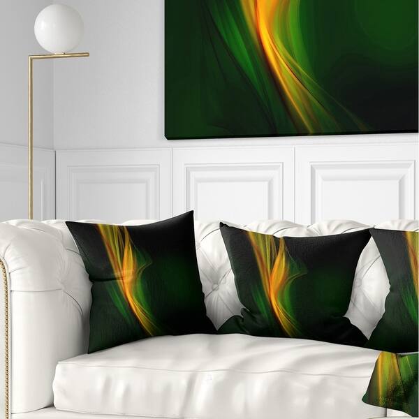 Shop Designart Green Gold Upright Waves Abstract Throw Pillow