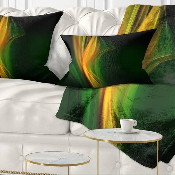 Shop Designart Green Gold Upright Waves Abstract Throw Pillow