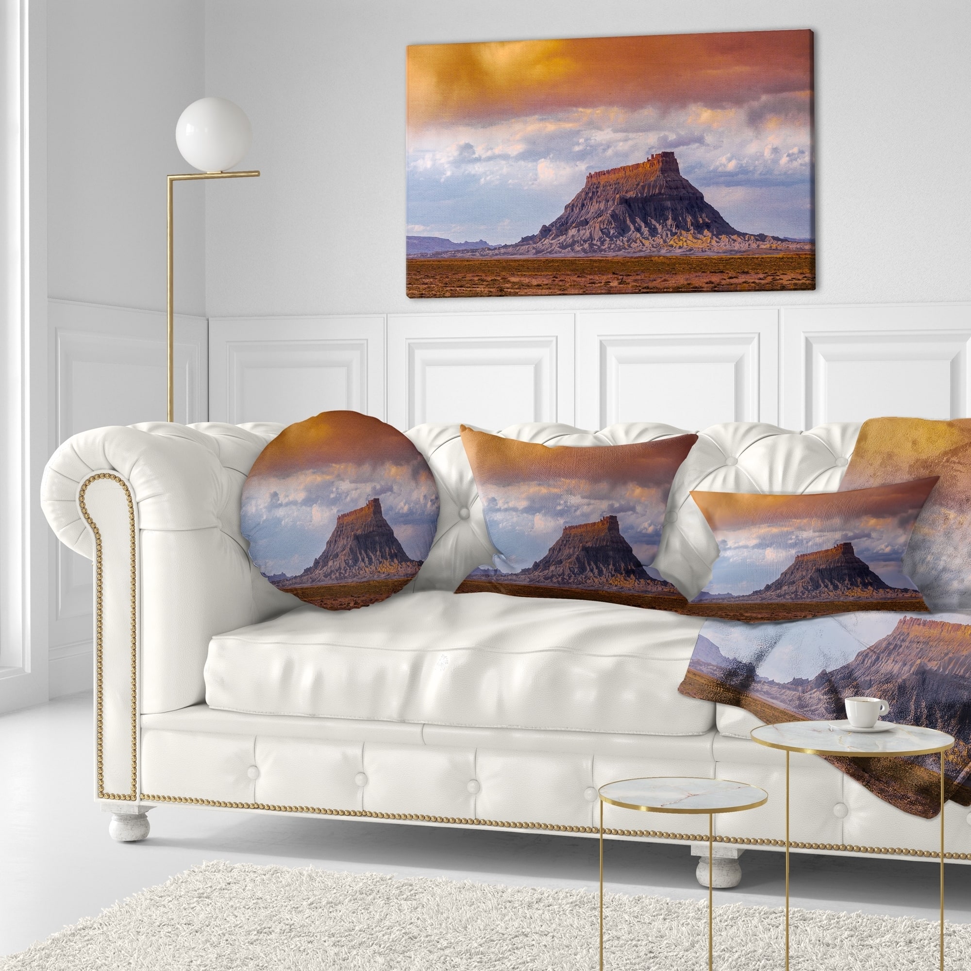 Designart 'Factory Buttle Utah Panorama' Landscape Printed Throw Pillow ...