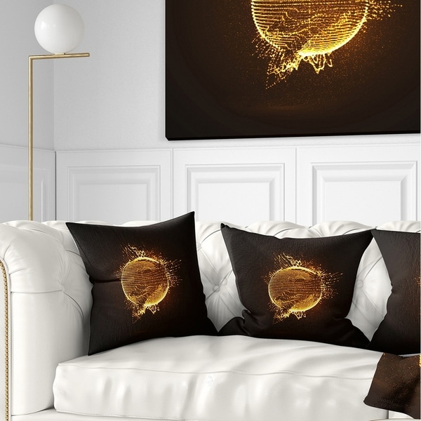 Designart 'Yellow Glowing Particles' Abstract Throw Pillow