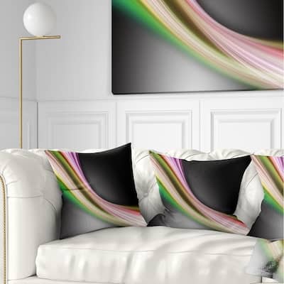 Designart 'Pink Green Abstract Lines' Abstract Throw Pillow