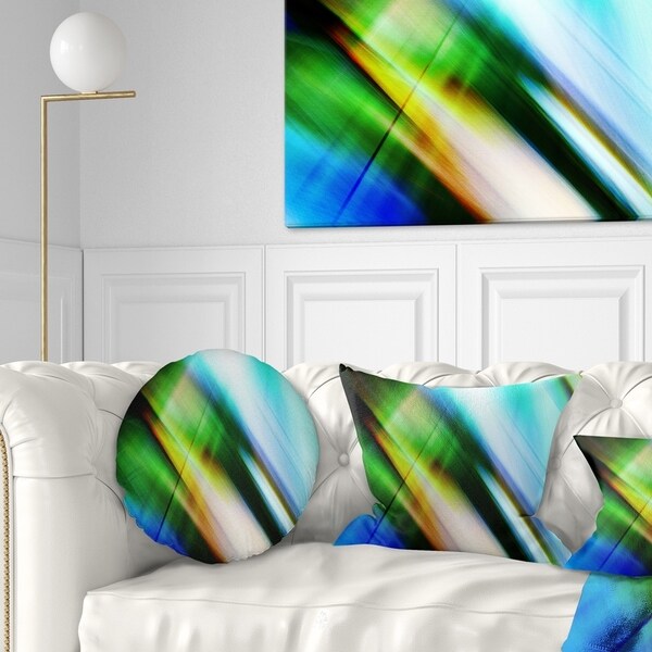 Designart 'Rays of Speed Blue Green' Abstract Throw Pillow