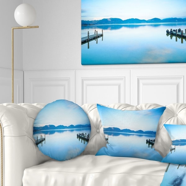 in x 20 in Sofa Throw Pillow 12 in Insert Printed On Both Side Designart CU8370-12-20 Two Wooden Piers in Blue Sea Seascape Lumbar Cushion Cover for Living Room