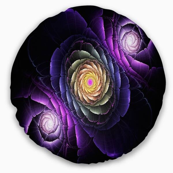 Designart Fractal Purple Flowers Digital Art Flower Throw Pillow On Sale Overstock 20945417
