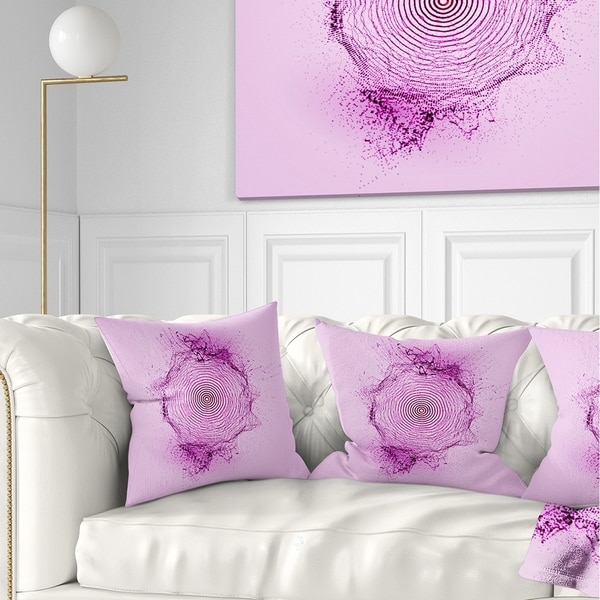 Designart Purple 3D Shape Splashes Abstract Throw Pillow Bed