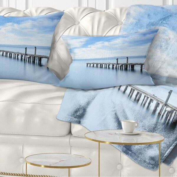 Designart 'Bright Sky and Blue Sea' Seascape Throw Pillow