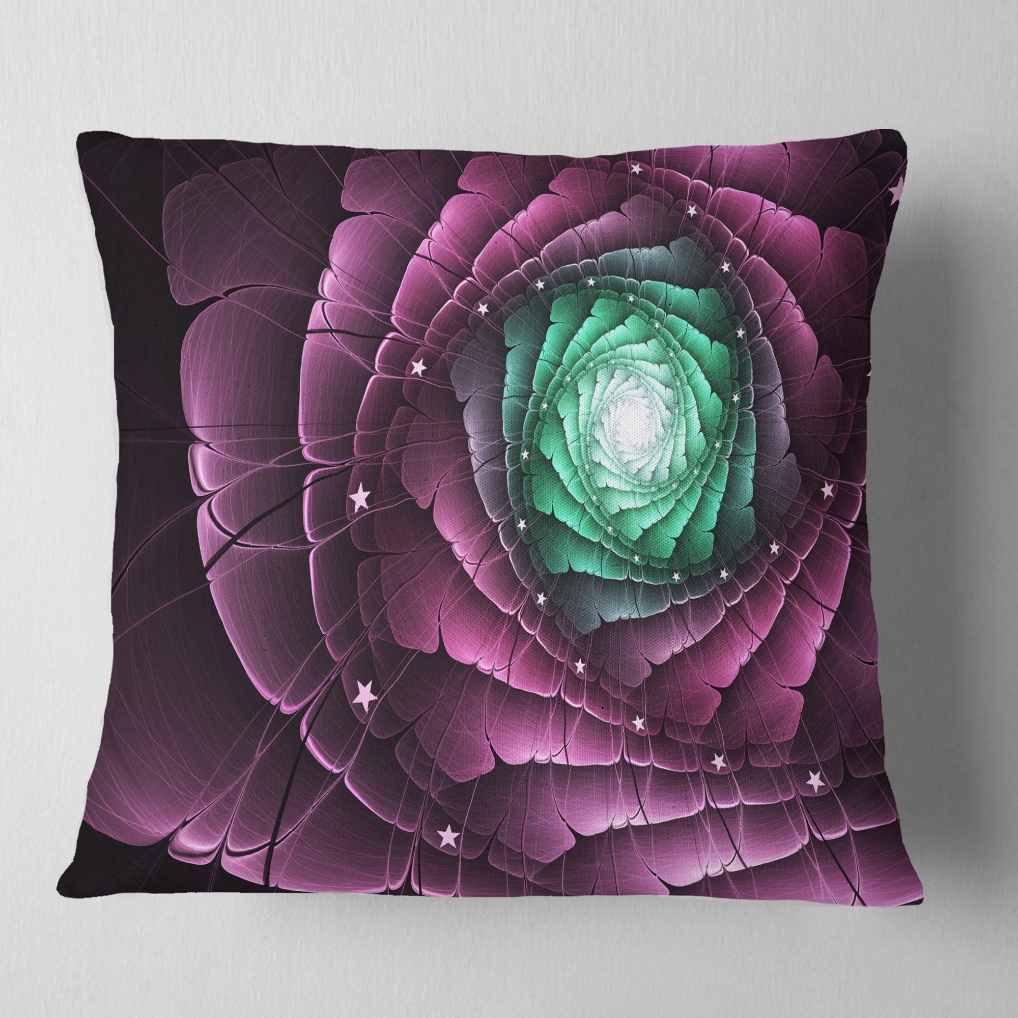 Designart 'Fractal Flower Green Purple Digital Art' Floral