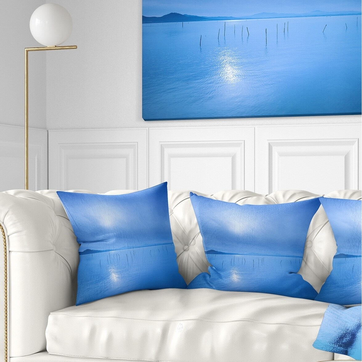 Designart 'Blue Water Surface in Morning' Seascape Throw