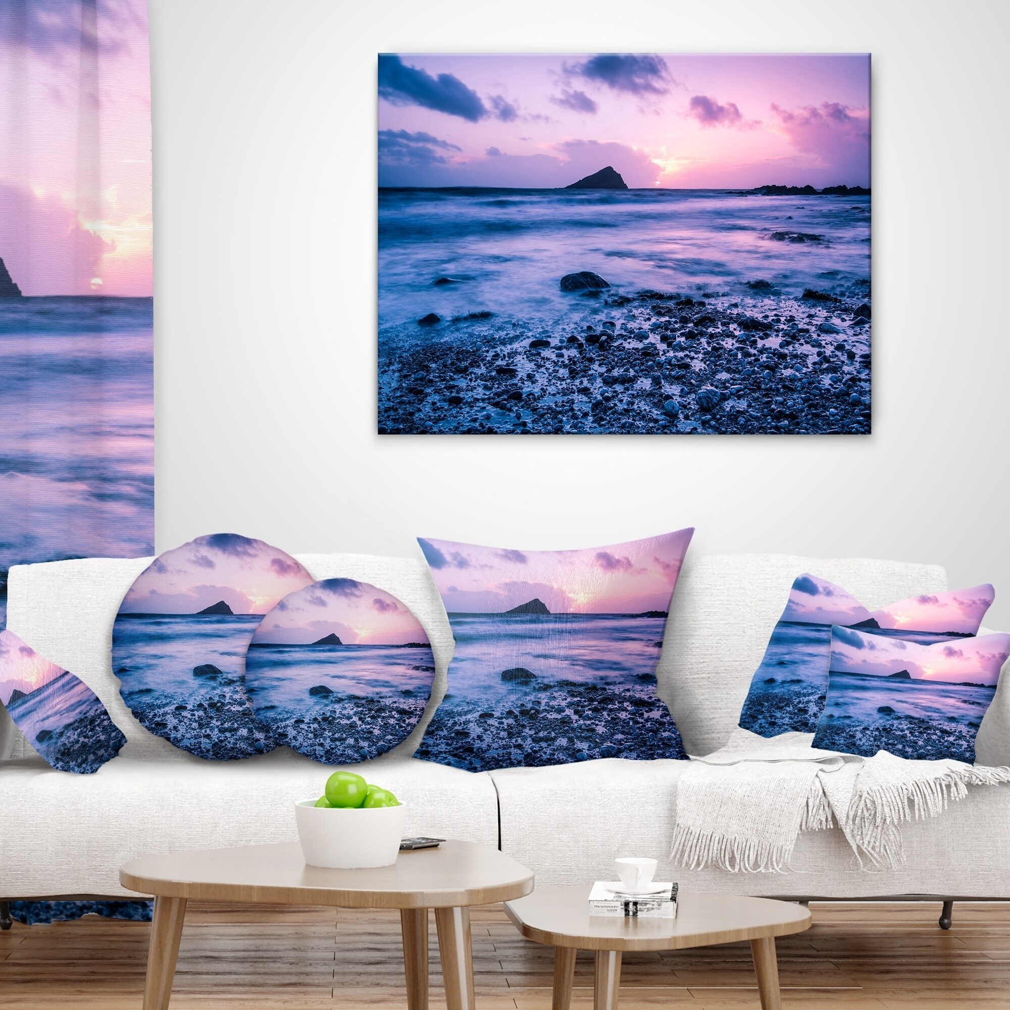 Designart 'Slow Motion Waves on Rocky Beach' Modern Seascape