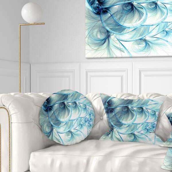 Designart Light Blue Fractal Flower Soft Pattern Floral Throw Pillow On Sale Overstock 20945581