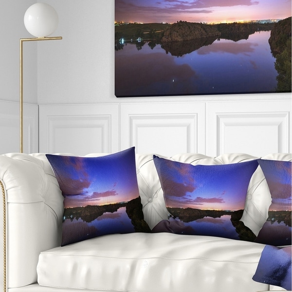 Designart 'Stars and Clouds Reflection' Landscape Photography Throw Pillow
