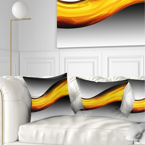 Designart 'Wave of Golden Lava' Abstract Throw Pillow