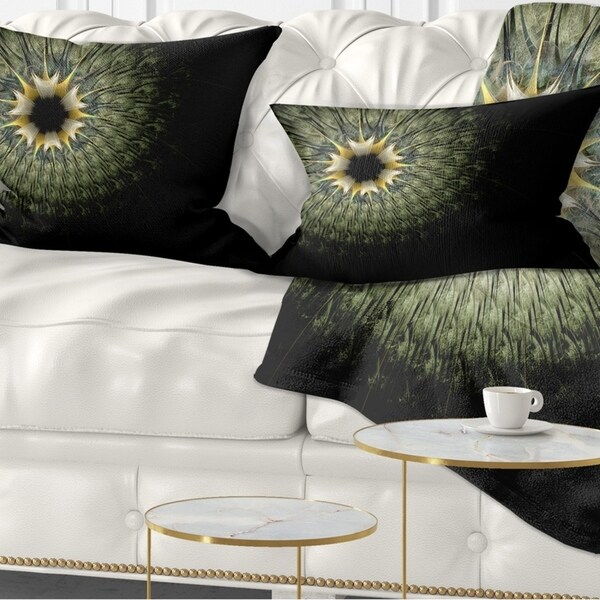 Designart 'Symmetrical Fractal Flower in Light Green' Floral Throw Pillow