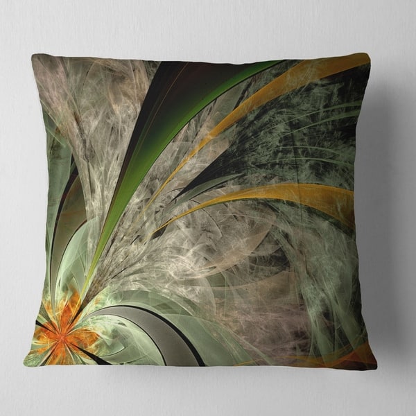 Designart Symmetrical Fractal Flower In Green Floral Throw Pillow On Sale Overstock 20945671