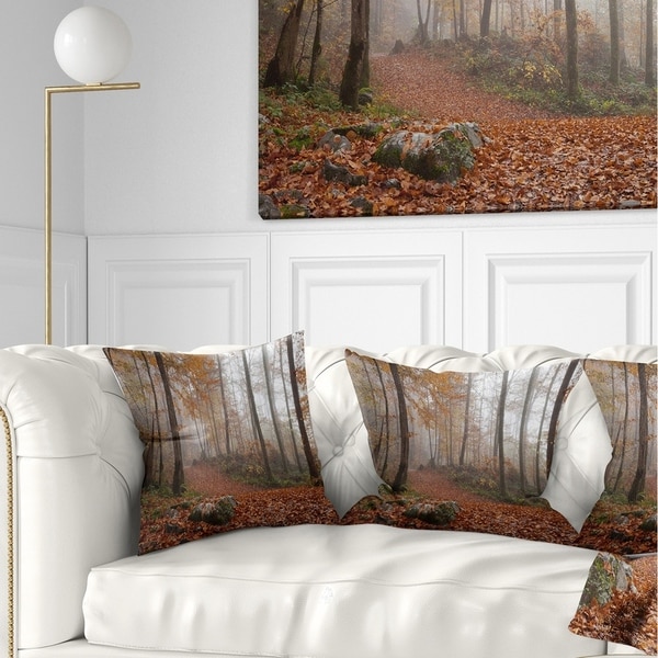 Designart 'Autumn Forest in Germany' Landscape Photography Throw Pillow