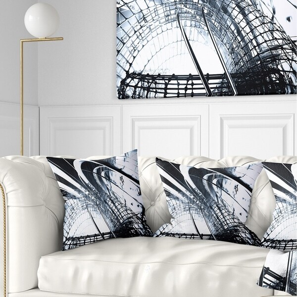 Designart '3D Abstract Art Black Structural' Abstract Throw Pillow