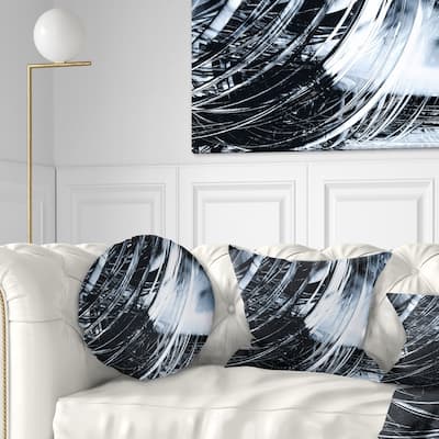 Designart '3D Abstract Art Black Spiral' Abstract Throw Pillow